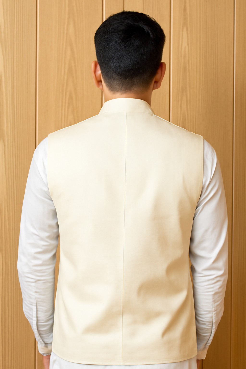 Elegant Cream Waistcoat for Men – Traditional Pakistan Attire